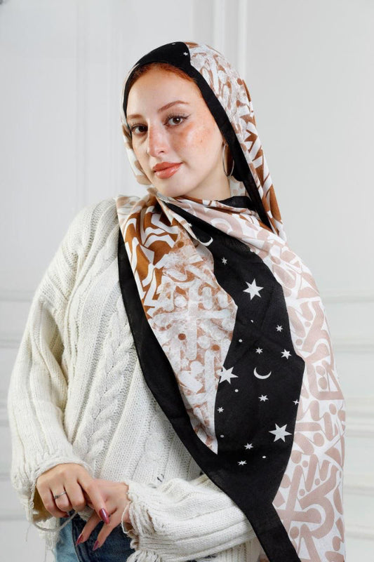 Printed Modal Hijab (star)