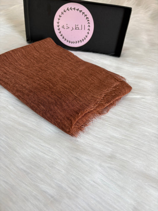 Ruffled Linen Hijab ( Stone)
