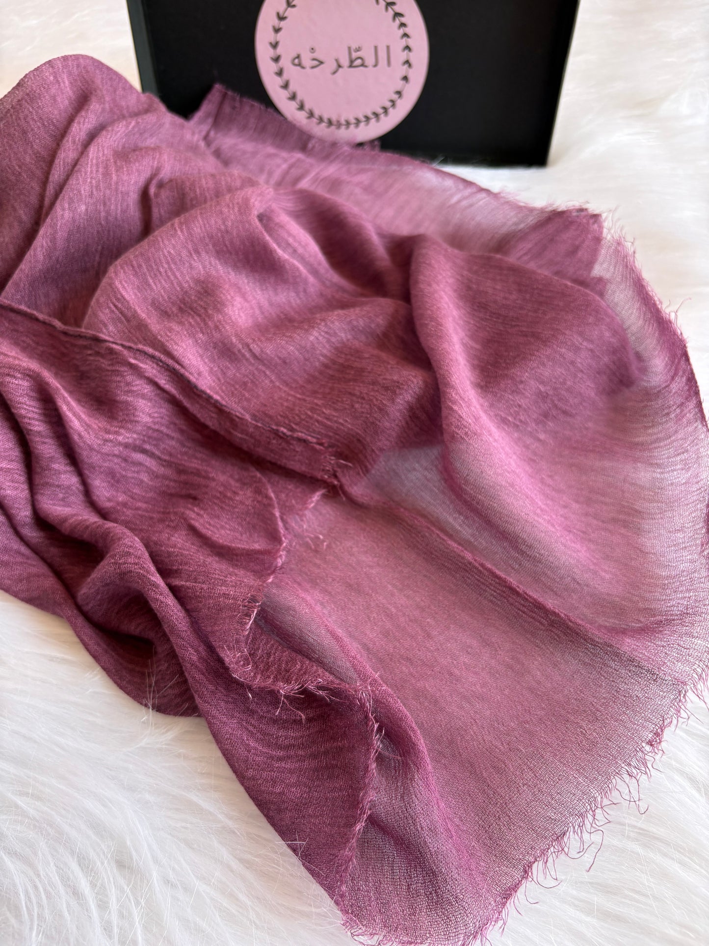 Ruffled Linen Hijab ( purple)