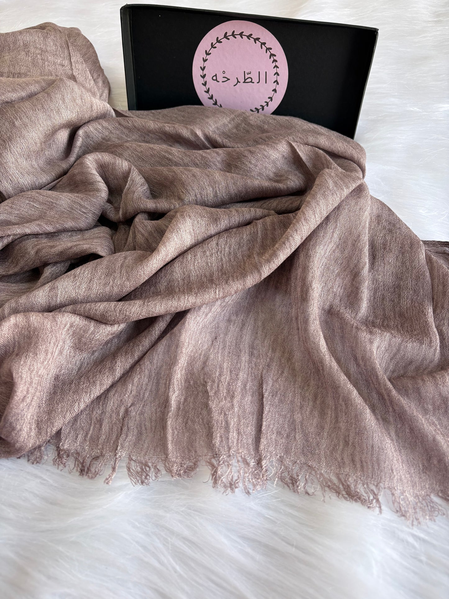 Ruffled Linen Hijab ( Cafe )