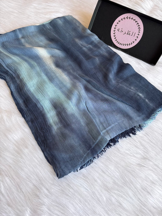 Colourful Linen Scarf ( Blue )