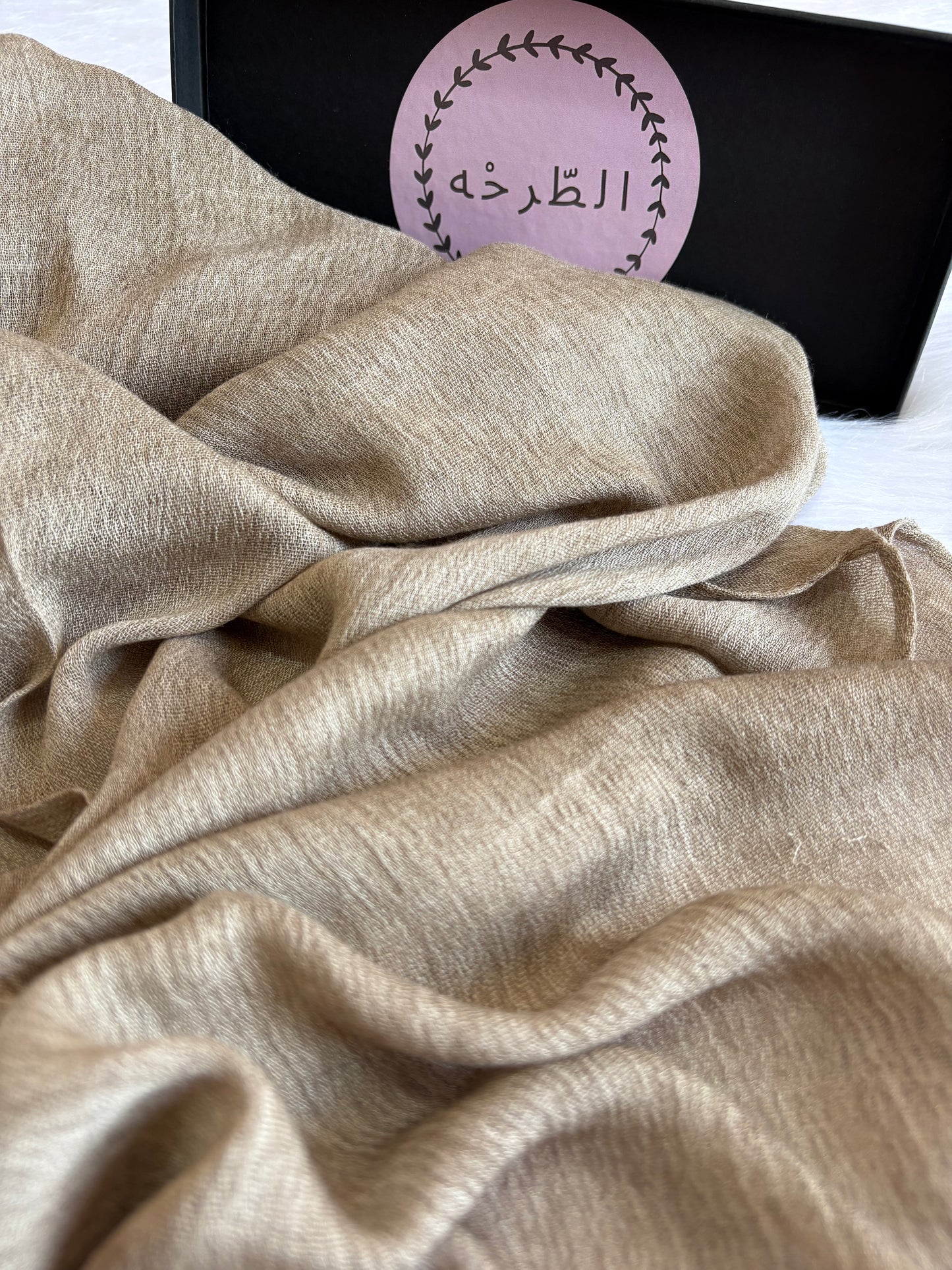 Ruffled Linen Hijab ( Ash Brown)