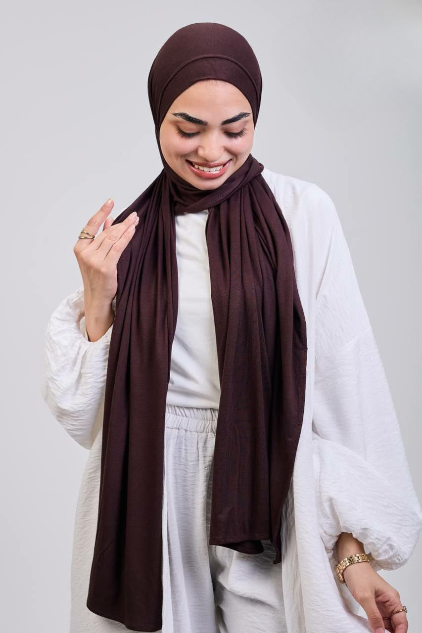 Easy hijab with bandana (Dark brown)