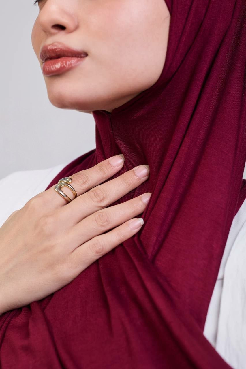 Easy hijab with bandana (Burgandy)