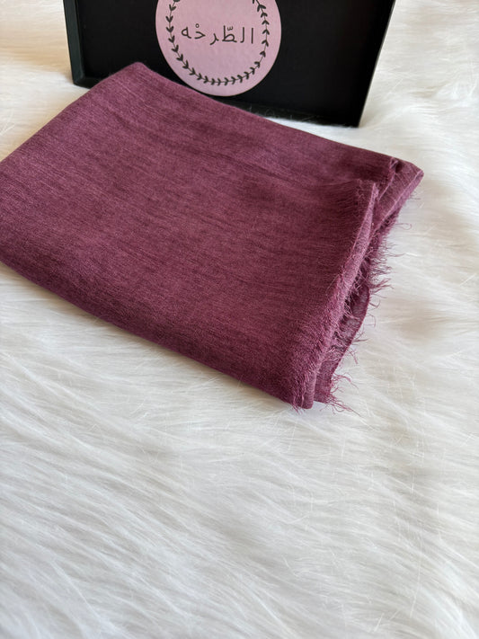 Ruffled Linen Hijab ( purple)