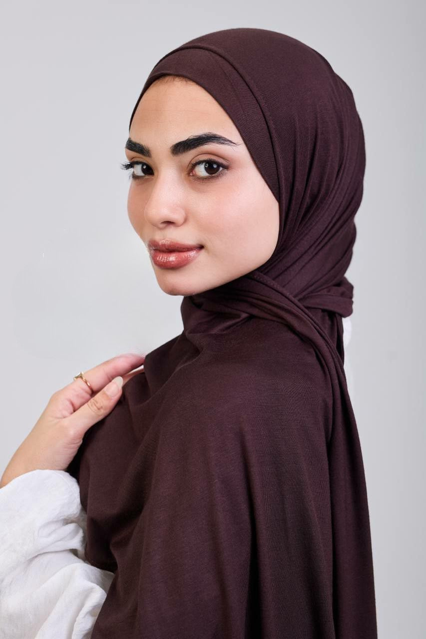 Easy hijab with bandana (Dark brown)