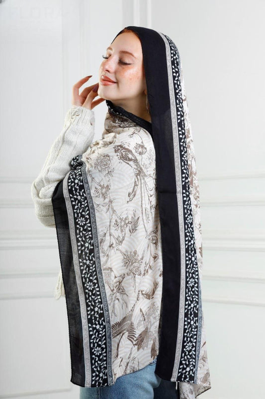 Printed Modal Hijab(Flamingo)
