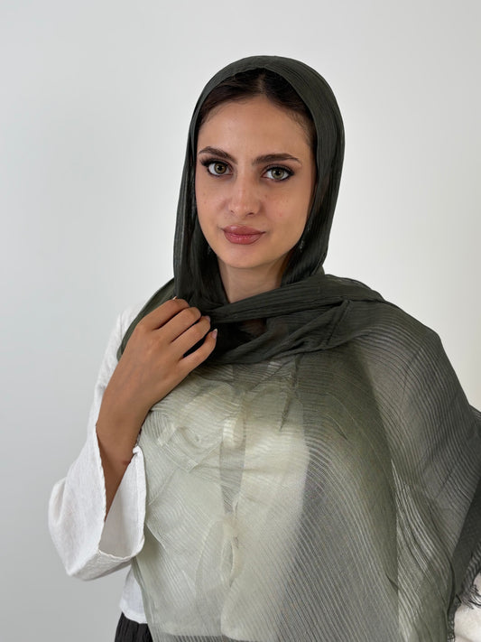 Messy Chiffon Digerdee ( Dark Green * Light Green )