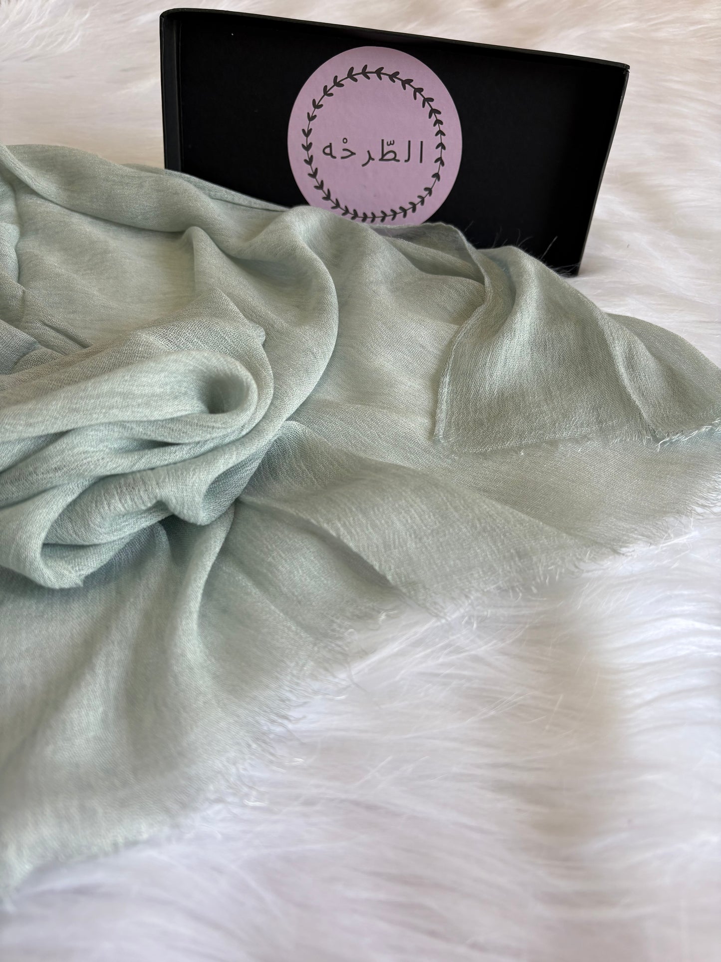 Ruffled Linen Hijab ( Mint Green)