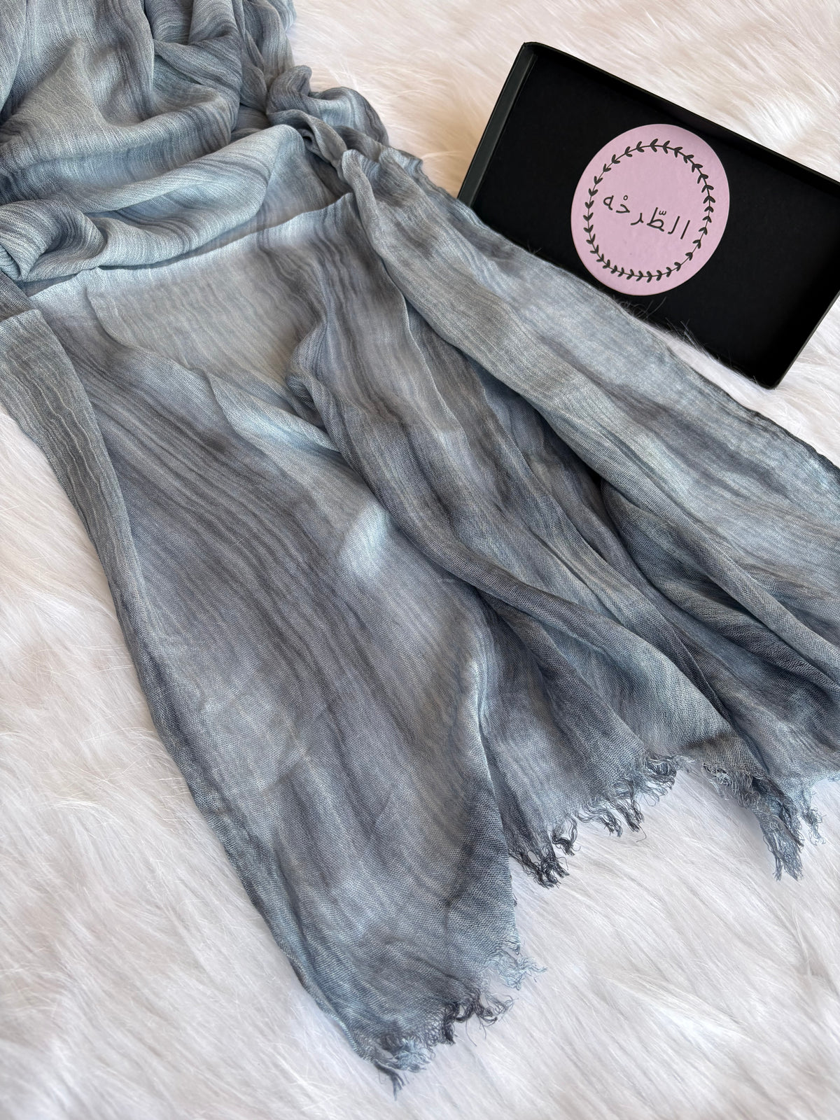 Colourful Linen Scarf ( Mix Grey )