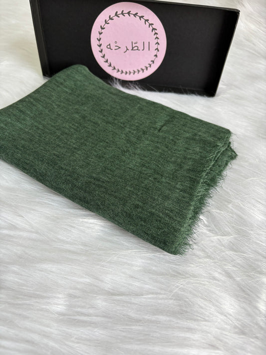Ruffled Linen Hijab ( Green )
