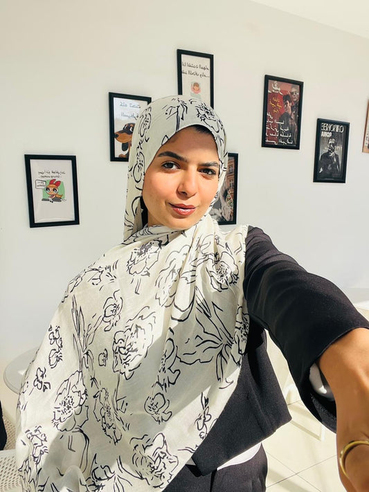 Printed Modal Hijab ( Scratch Flower )