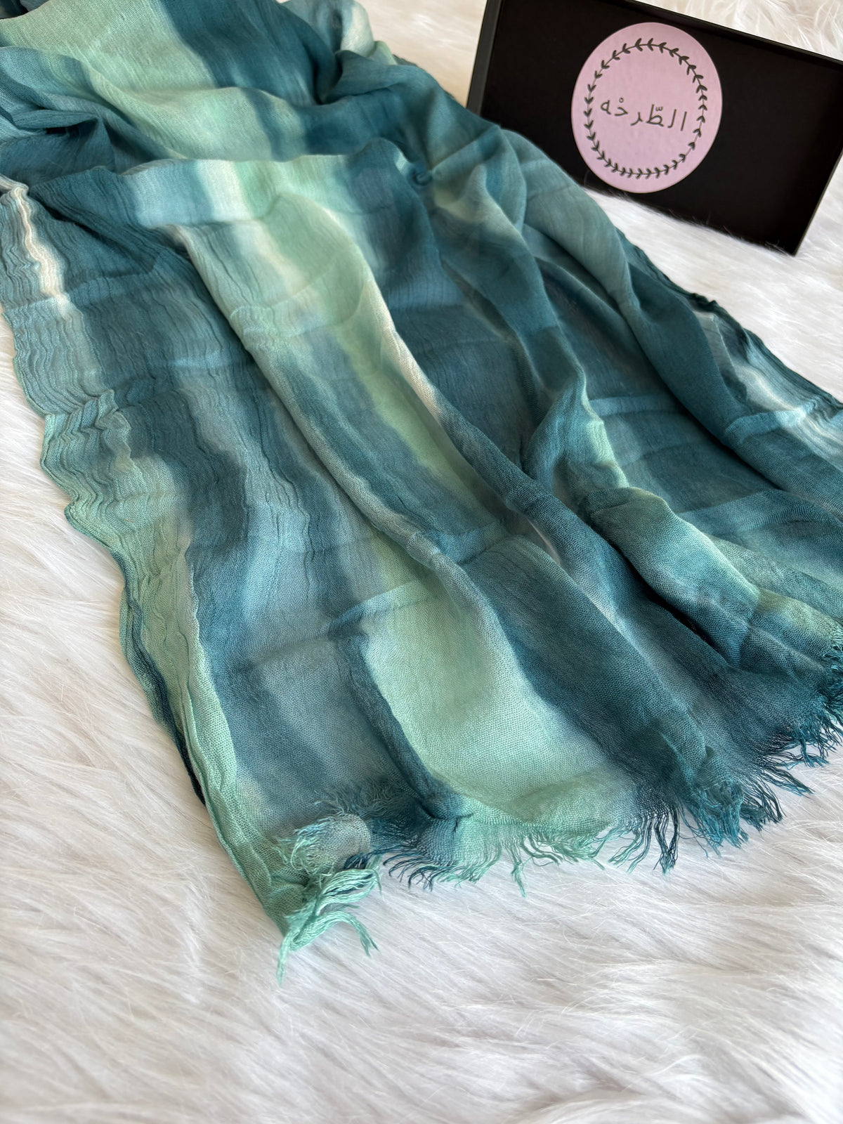 Colourful Linen Scarf ( Mint )