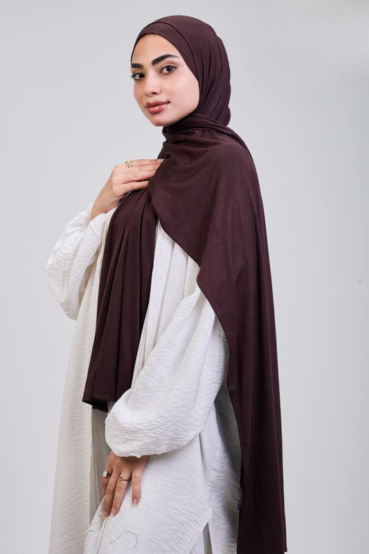 Easy hijab with bandana (Dark brown)