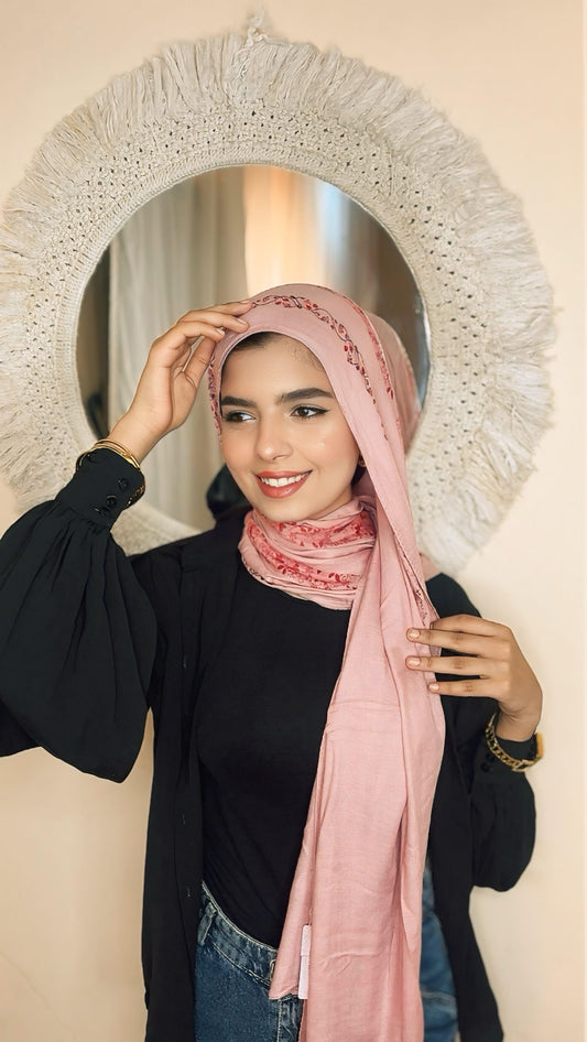 Printed Modal Hijab (Rose)