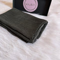 Ruffled Linen Hijab ( Dark grey)