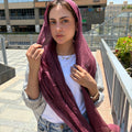 Messy Chiffon Hijab ( Royal Burgandy)