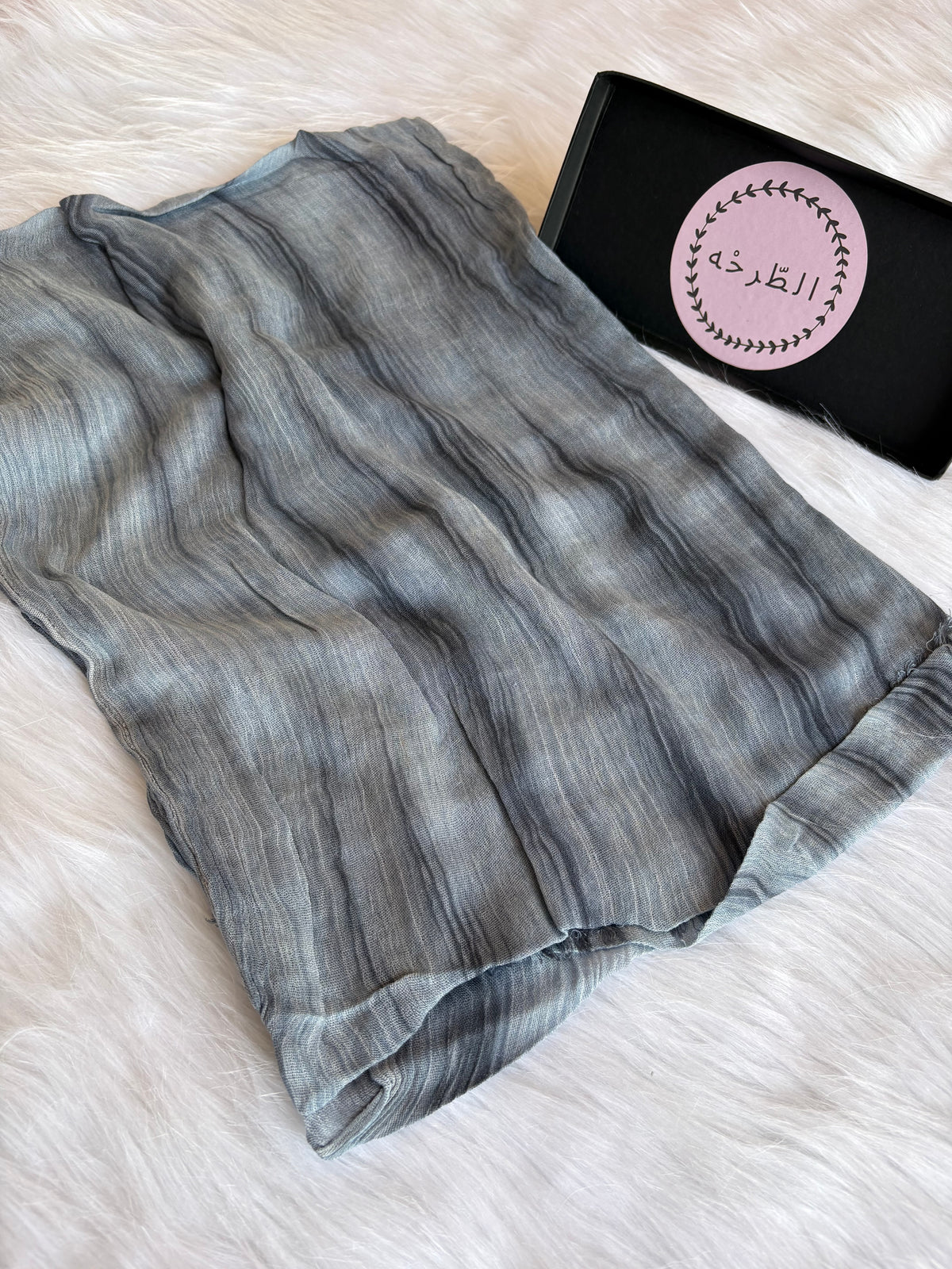 Colourful Linen Scarf ( Mix Grey )