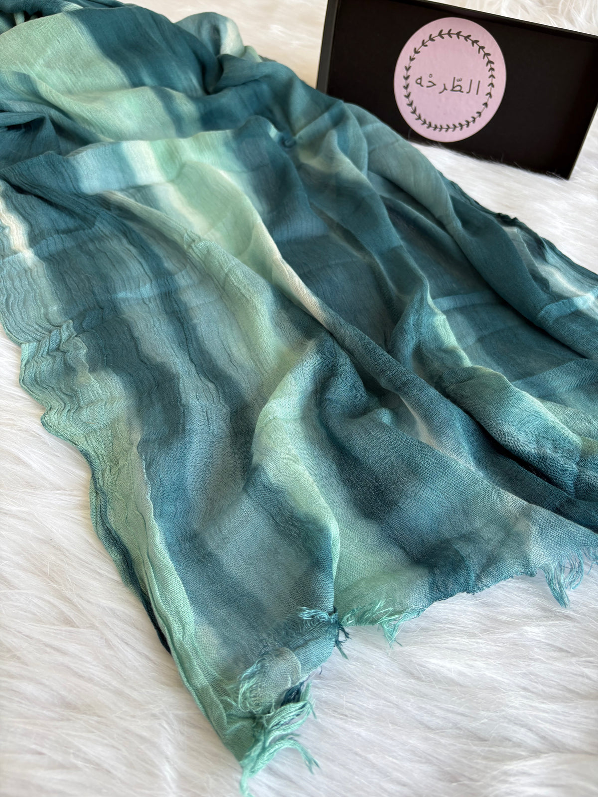 Colourful Linen Scarf ( Mint )