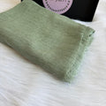 Ruffled Linen Hijab ( Light green)