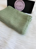 Ruffled Linen Hijab ( Light green)