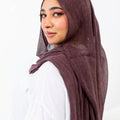 Ruffled Linen Hijab ( Dark Purple)