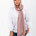 Ruffled Linen Hijab ( pink)