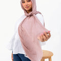 Ruffled Linen Hijab ( pink)