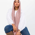 Ruffled Linen Hijab ( pink)