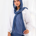 Ruffled Linen Hijab ( Soft Blue )