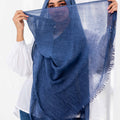 Ruffled Linen Hijab ( Soft Blue )