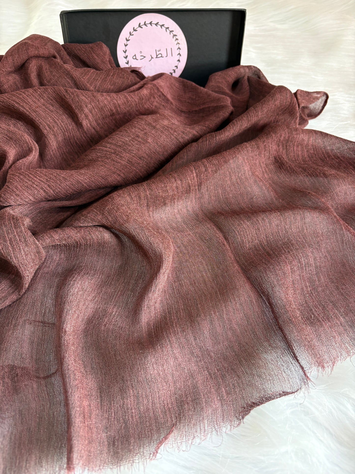Ruffled Linen Hijab ( Dark Purple)
