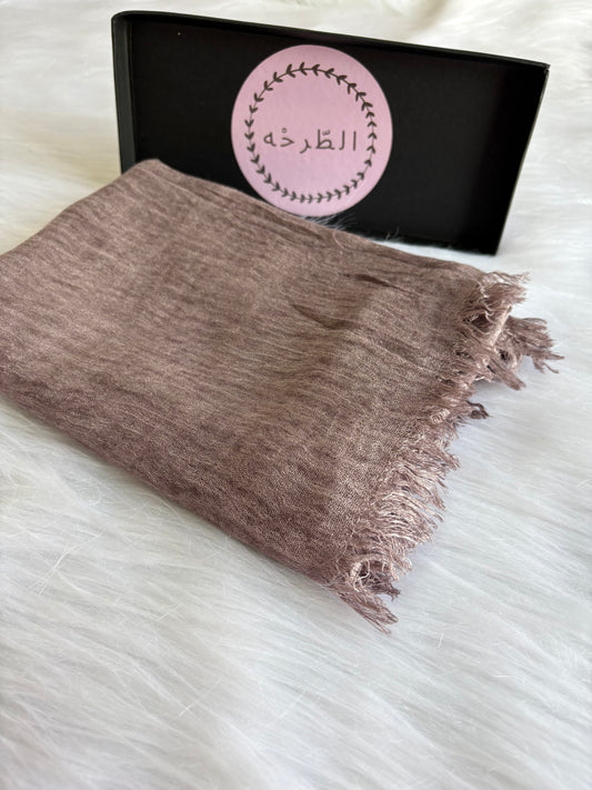 Ruffled Linen Hijab ( Cafe )