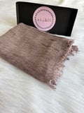 Ruffled Linen Hijab ( Cafe )