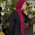 Elegant Kuwaiti Scarf With Bandana ( Burgandy )