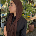 Elegant Kuwaiti Scarf With Bandana ( Brown )