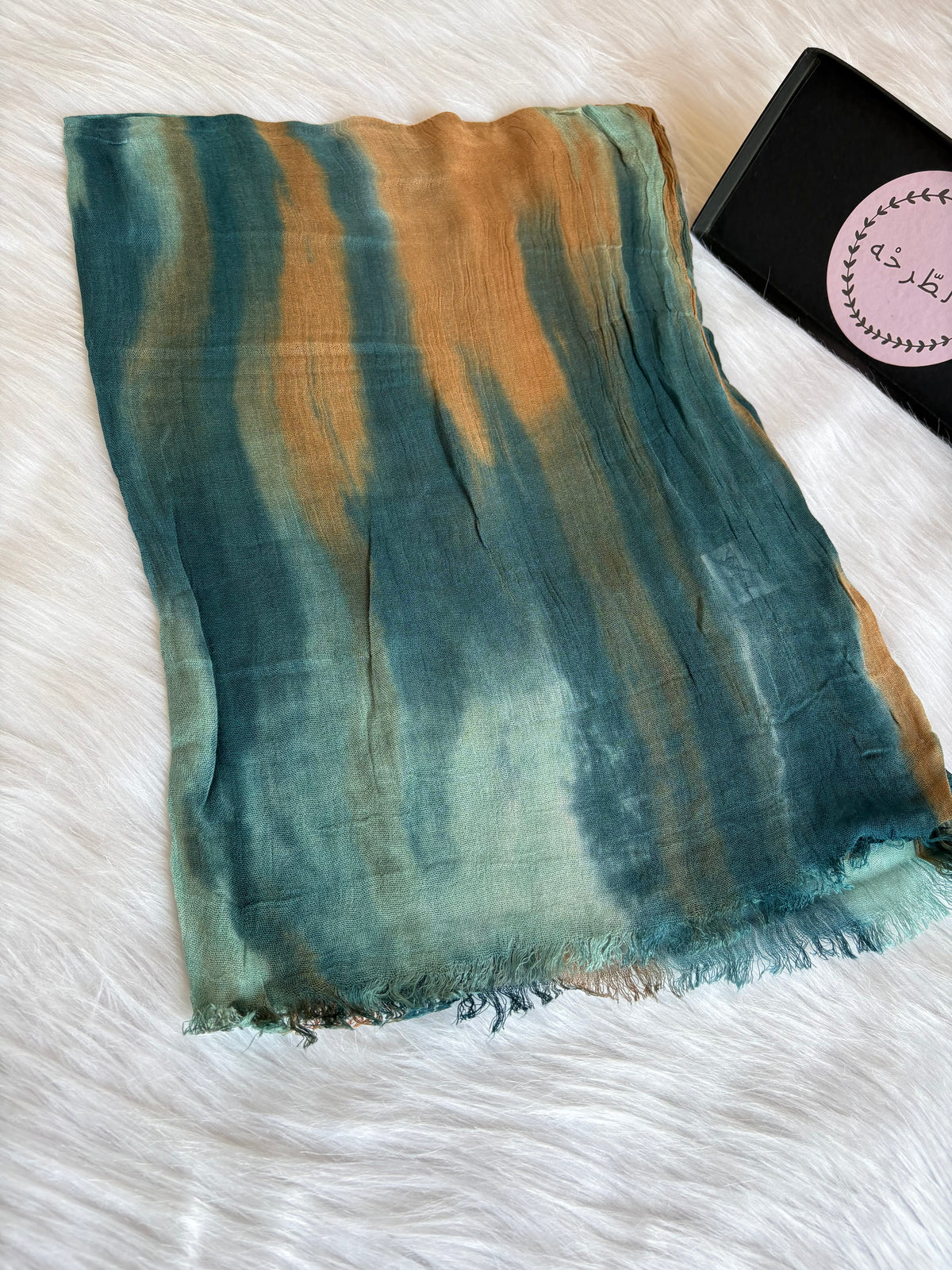 Colourful Linen Scarf ( Terquise )