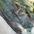 Colourful Linen Scarf ( Mix Green )