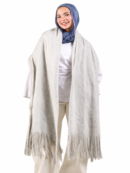 Winter Shawl  ( Light Gray )