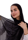 Elegant Kuwaiti Scarf With Bandana ( Black )