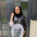 Messy Chiffon Hijab ( Black )