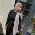 Elegant Kuwaiti Scarf With Bandana (Soft Gray )