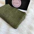 Ruffled Linen Hijab ( Royal green)