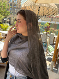Messy Chiffon Hijab ( Dark Brown)