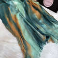 Colourful Linen Scarf ( Terquise )