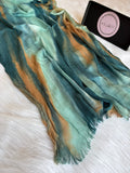 Colourful Linen Scarf ( Terquise )
