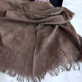 Ruffled Linen Hijab ( Dark Brown)