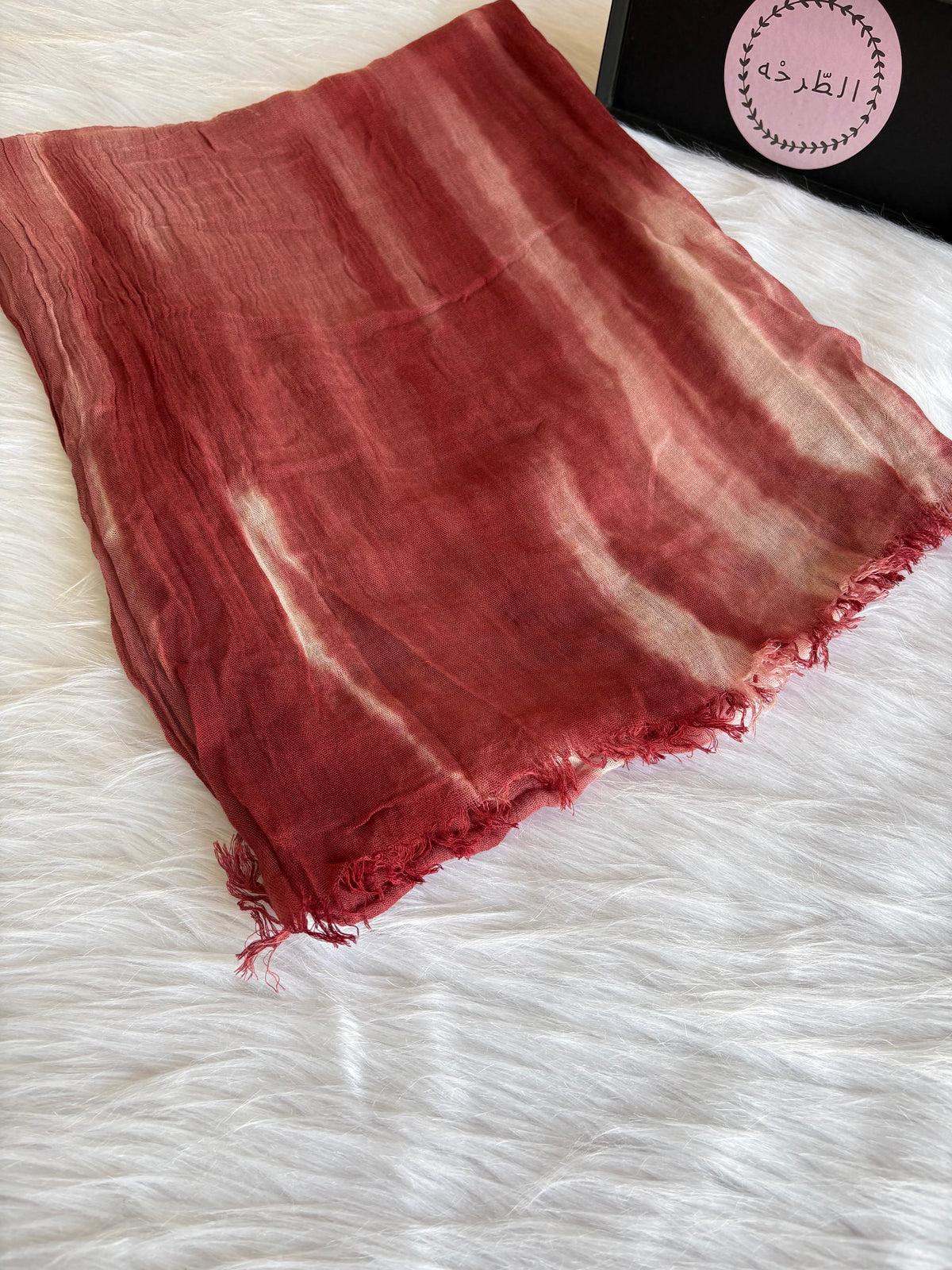 Colourful Linen Scarf ( Light Red )
