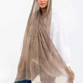 Ruffled Linen Hijab ( Ash Brown)