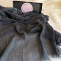 Ruffled Linen Hijab ( Navy )